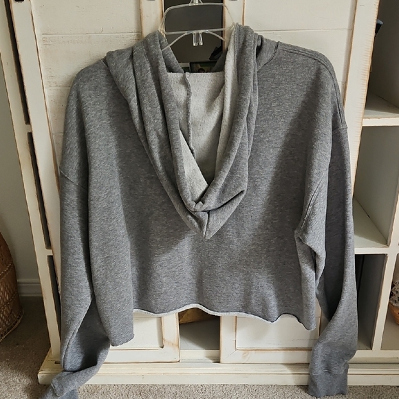 Wild Fable Heather Gray Cropped Hoodie - Picture 3 of 3